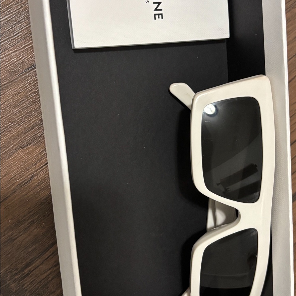 Celine White Sunglasses with Black Accents